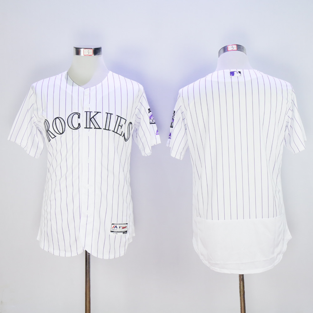 Men Colorado Rockies Blank White Elite MLB Jerseys-0